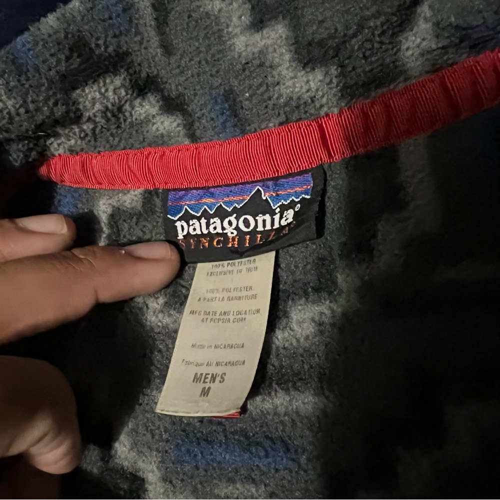 Patagonia Synchilla Sweater Men's Medium Yanaba Forge Grey Snap T Button - Picture 5 of 8